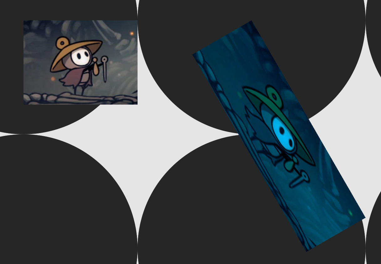 two textures, one with custom transform and a blue tint